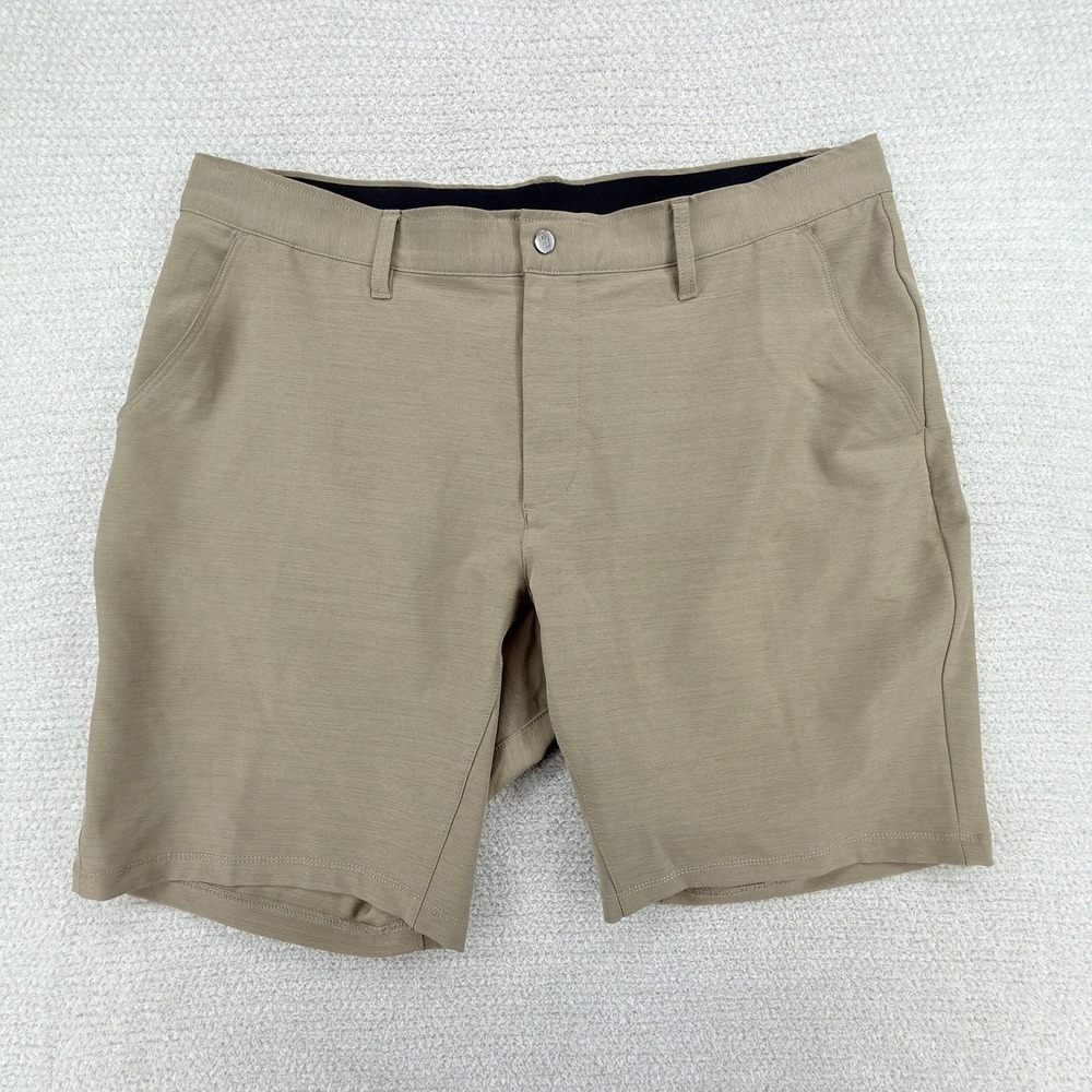 BYLT Kinetic Shorts Mens 38 Khaki 9" Performance Stretch Golf Casual Hybrid